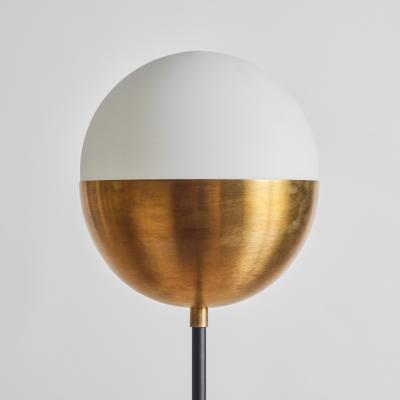 Alvaro Benitez Nuevo Estilo Floor Lamp in Opaline Glass Brass by Alvaro Benitez