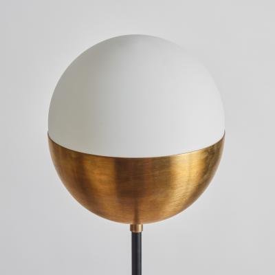 Alvaro Benitez Nuevo Estilo Floor Lamp in Opaline Glass Brass by Alvaro Benitez