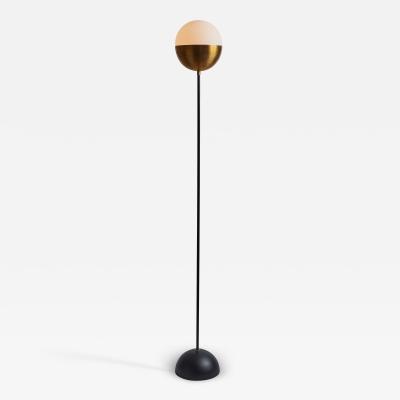 Alvaro Benitez Nuevo Estilo Floor Lamp in Opaline Glass Brass by Alvaro Benitez