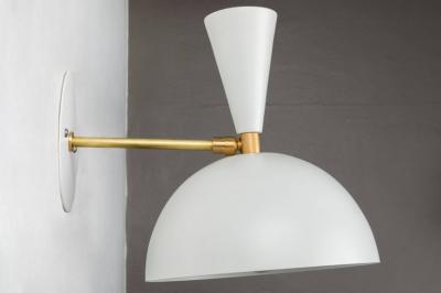 Alvaro Benitez Pair of Large Lola II Sconces in White