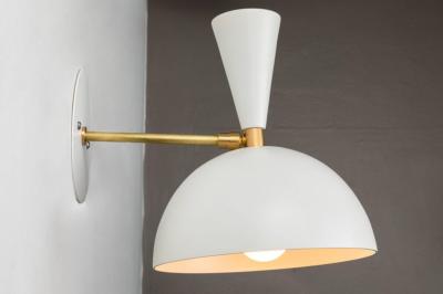 Alvaro Benitez Pair of Large Lola II Sconces in White