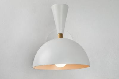 Alvaro Benitez Pair of Large Lola II Sconces in White