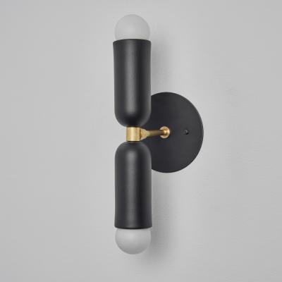 Alvaro Benitez Pair of Lulu Sconces in Black Brass by Alvaro Benitez