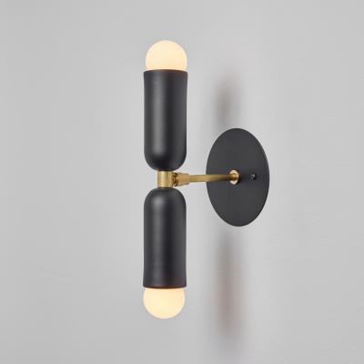 Alvaro Benitez Pair of Lulu Sconces in Black Brass by Alvaro Benitez