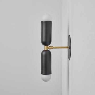 Alvaro Benitez Pair of Lulu Sconces in Black Brass by Alvaro Benitez