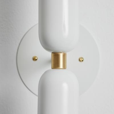 Alvaro Benitez Pair of Lulu Sconces in White Brass by Alvaro Benitez