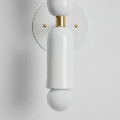 Alvaro Benitez Pair of Lulu Sconces in White Brass by Alvaro Benitez