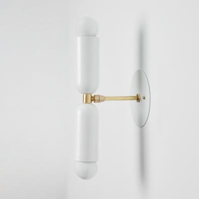 Alvaro Benitez Pair of Lulu Sconces in White Brass by Alvaro Benitez