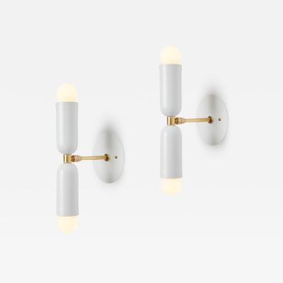 Alvaro Benitez Pair of Lulu Sconces in White Brass by Alvaro Benitez