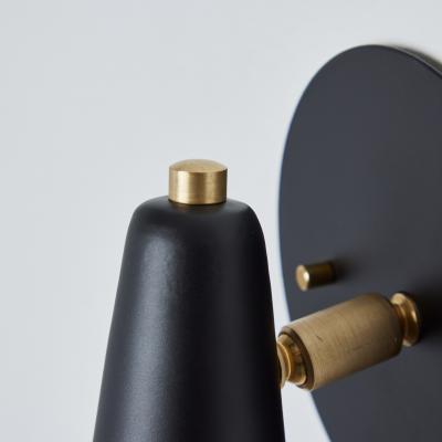 Alvaro Benitez Pair of Lupita Sconces in Black Brass by Alvaro Benitez