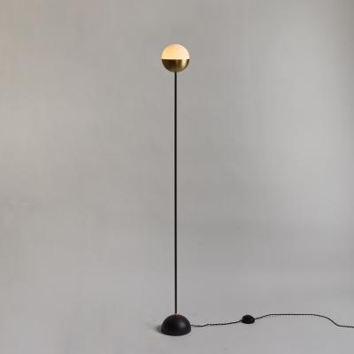 Alvaro Benitez Petite KOKO Floor Lamp in Opaline Glass Brass by Alvaro Benitez