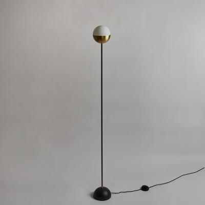 Alvaro Benitez Petite KOKO Floor Lamp in Opaline Glass Brass by Alvaro Benitez