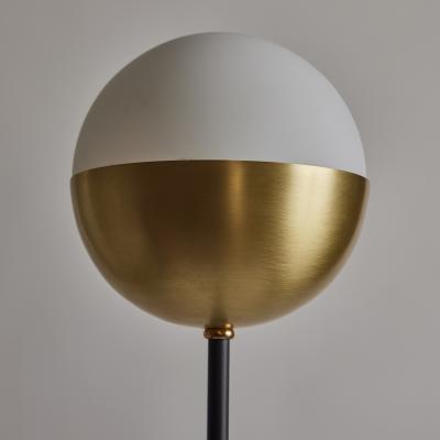 Alvaro Benitez Petite KOKO Floor Lamp in Opaline Glass Brass by Alvaro Benitez