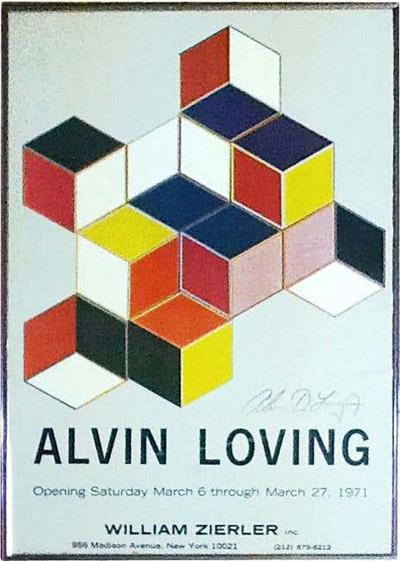 Alvin Loving Rare Signed Alvin Loving Poster Exhibition at William Zierler Gallery