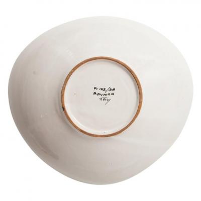 Alvino Bagni Alvino Bagni Raymor Bowl Ceramic Abstract Blue Green Brown Signed