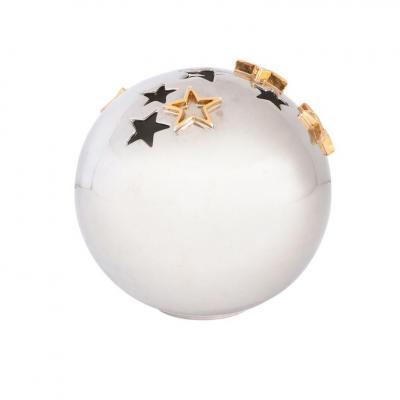 Alvino Bagni Alvino Bagni Star Vase Ceramic Metallic Silver Chrome Gold Signed