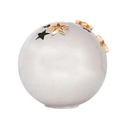 Alvino Bagni Alvino Bagni Star Vase Ceramic Metallic Silver Chrome Gold Signed