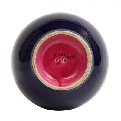 Alvino Bagni Alvino Bagni Vase Ceramic Blue Pink Signed