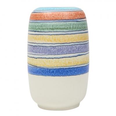 Alvino Bagni Alvino Bagni Vase for Raymor Ceramic Stripes Blue Yellow White Signed