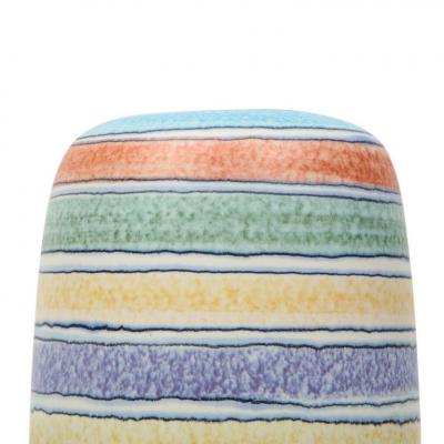 Alvino Bagni Alvino Bagni Vase for Raymor Ceramic Stripes Blue Yellow White Signed