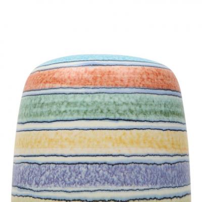 Alvino Bagni Alvino Bagni Vase for Raymor Ceramic Stripes Blue Yellow White Signed