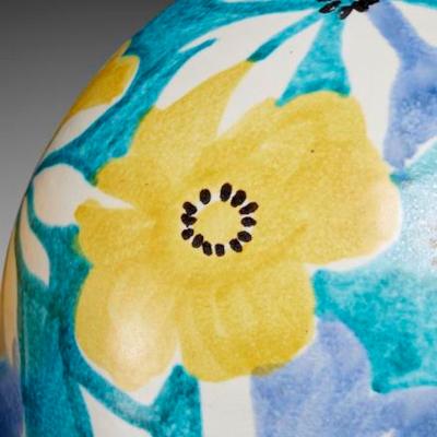 Alvino Bagni PAIR OF COLOURFUL CERAMIC TABLE LAMPS BY ALVINO BAGNI FOR RAYMOR