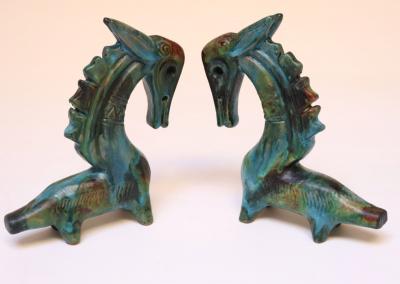 Alvino Bagni Pair of Italian Modernist Sea Garden Ceramic Horses by Alvino Bagni for Raymor