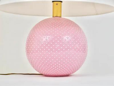 Alvino Bagni Ros Pastel Polka Dot Sphere Table Lamp Ceramic Brass Studio Paf Milano 1970