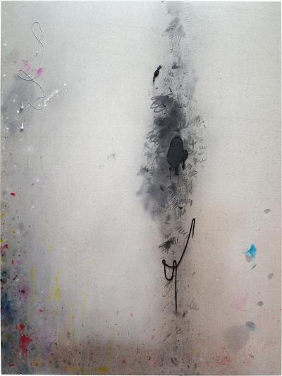 Amanda Ross Ho Untitled Dropcloth Painting Dead Blades and Black Candy 