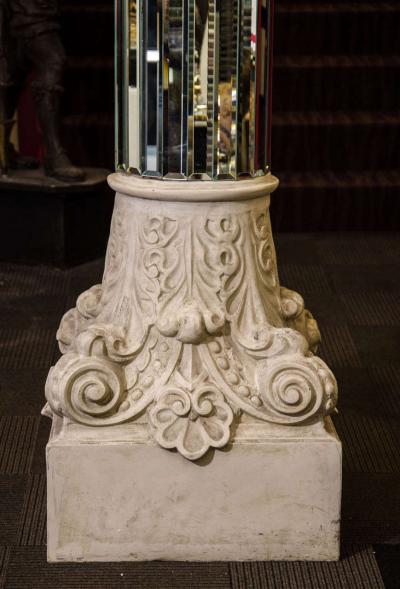Amazing 1970s Modern Monumental Pair of Mirrored White Columns