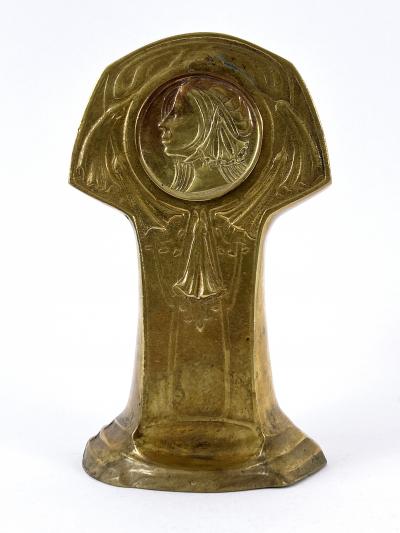 Amazing Art Nouveau Design Solid Brass Table or Mantel Clock Germany