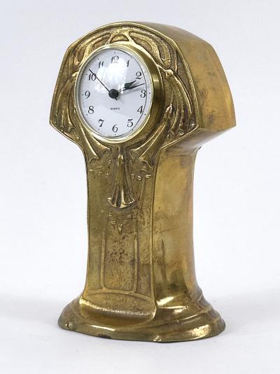 Amazing Art Nouveau Design Solid Brass Table or Mantel Clock Germany