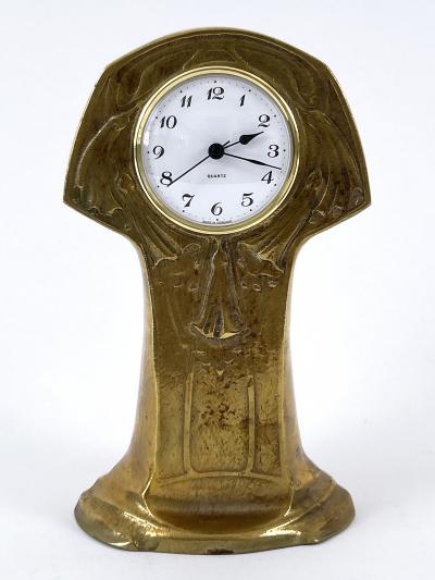 Amazing Art Nouveau Design Solid Brass Table or Mantel Clock Germany
