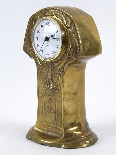 Amazing Art Nouveau Design Solid Brass Table or Mantel Clock Germany