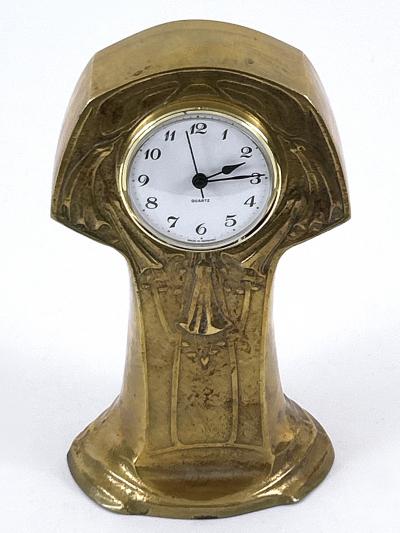 Amazing Art Nouveau Design Solid Brass Table or Mantel Clock Germany