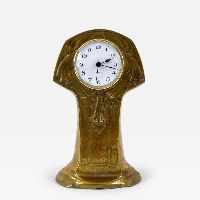 Amazing Art Nouveau Design Solid Brass Table or Mantel Clock Germany