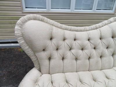 Amazing Fun Hollywood Regency Tall Tufted Back Loveseat