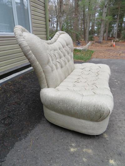 Amazing Fun Hollywood Regency Tall Tufted Back Loveseat