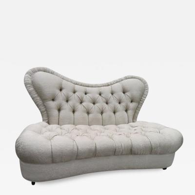 Amazing Fun Hollywood Regency Tall Tufted Back Loveseat