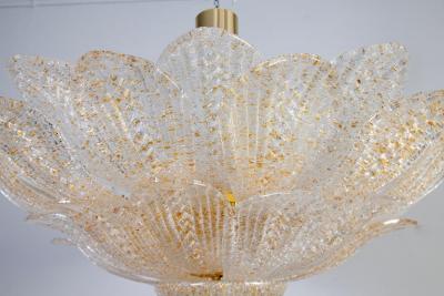 Amazing Gold Amber Murano Glass Leave Ceiling Light or Chandelier