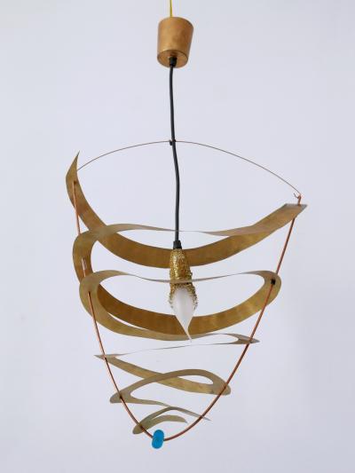 Amazing Highly Decorative Postmodern Pendant Lamp or Hanging Light Italy 1980s