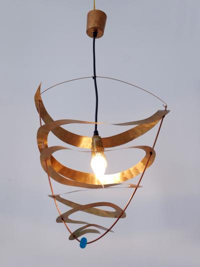 Amazing Highly Decorative Postmodern Pendant Lamp or Hanging Light Italy 1980s