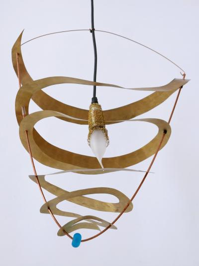 Amazing Highly Decorative Postmodern Pendant Lamp or Hanging Light Italy 1980s