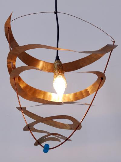 Amazing Highly Decorative Postmodern Pendant Lamp or Hanging Light Italy 1980s