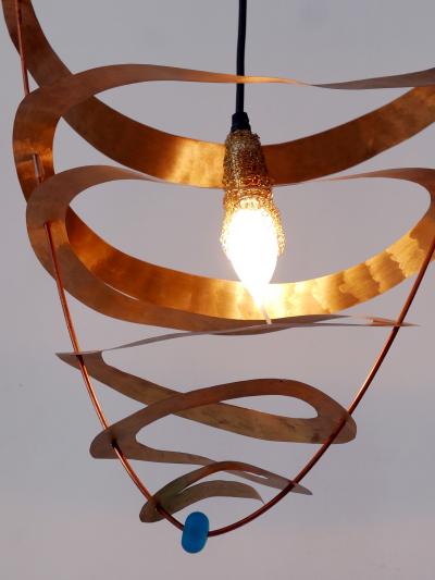 Amazing Highly Decorative Postmodern Pendant Lamp or Hanging Light Italy 1980s