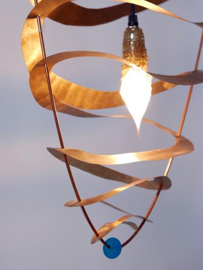 Amazing Highly Decorative Postmodern Pendant Lamp or Hanging Light Italy 1980s