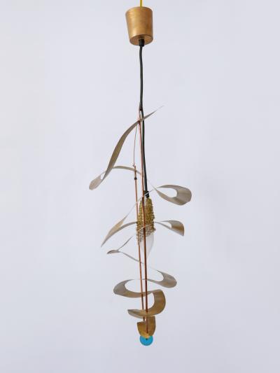 Amazing Highly Decorative Postmodern Pendant Lamp or Hanging Light Italy 1980s