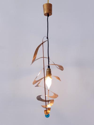 Amazing Highly Decorative Postmodern Pendant Lamp or Hanging Light Italy 1980s