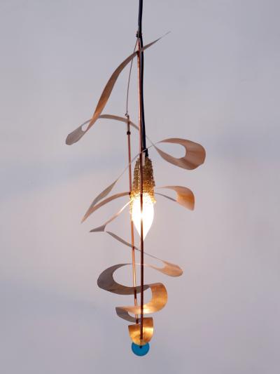 Amazing Highly Decorative Postmodern Pendant Lamp or Hanging Light Italy 1980s