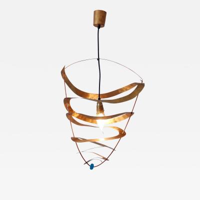 Amazing Highly Decorative Postmodern Pendant Lamp or Hanging Light Italy 1980s